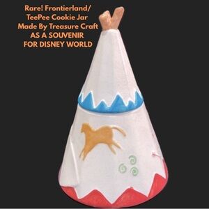 Rare! Frontierland/TeePee Cookie Jar Made By Treasure Craft